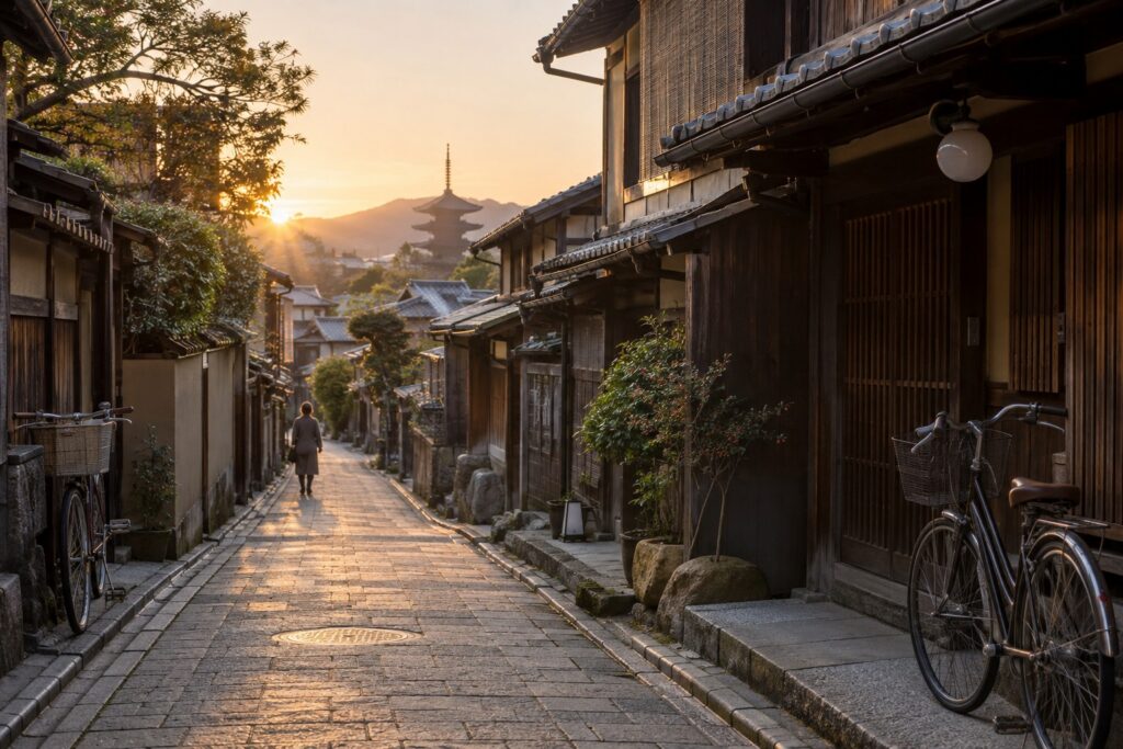 京都的清晨：誠實面對自己，也讚美自己的主題場景